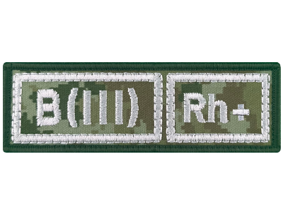 Полоска группа крови ПС AB(IV) Rh+ на цифре тактика.